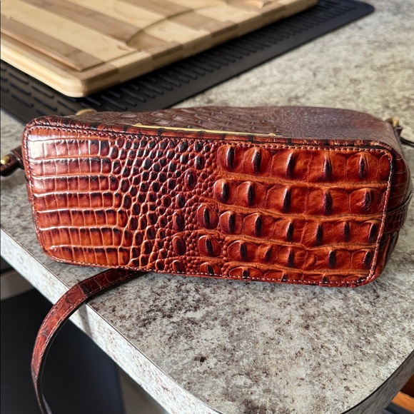 Brahmin Rich Red Embossed Crossbody Bag - Picture 8 of 11